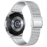 Bandje geschikt voor Huawei Watch 3 Pro Elite 49mm - Metalen Texture Horlogebandje - Zilver