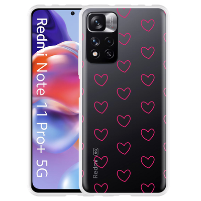 Cazy Hoesje geschikt voor Xiaomi Redmi Note 11 Pro+ - Kleine Hartjes