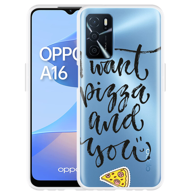 Cazy Hoesje geschikt voor Oppo A16/A16s - I Want Pizza