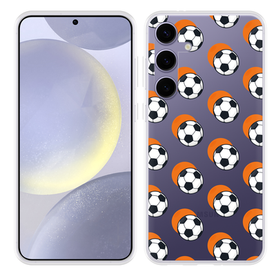 Cazy Hoesje geschikt voor Samsung Galaxy S24+ Soccer Ball Orange