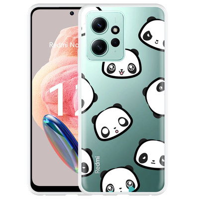 Cazy Hoesje geschikt voor Xiaomi Redmi Note 12 4G Panda Emotions