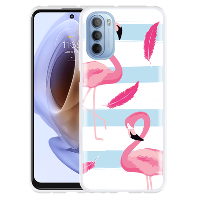 Cazy Hoesje geschikt voor Motorola Moto G41 - Flamingo Feathers