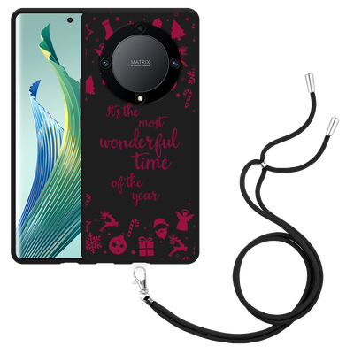 Cazy Hoesje met koord Zwart geschikt voor Honor Magic5 Lite Most Wonderful Time