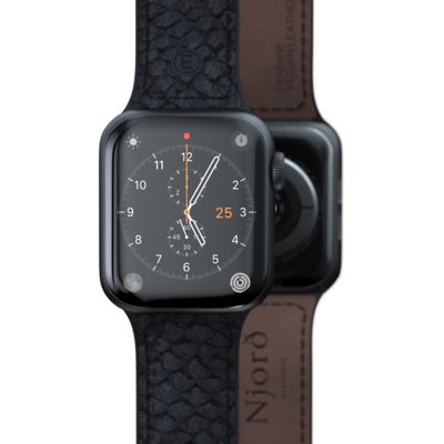 Njord Collections Zalm Leder Smartwatchband geschikt voor Apple Watch 40mm/41mm - Grijs