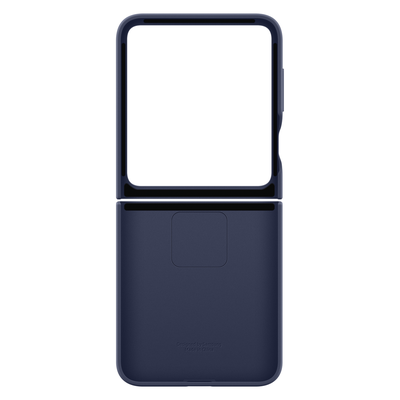 Samsung Hoesje geschikt voor Samsung Galaxy Z Flip6 - Siliconen Cover met Ring - Navy