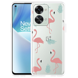 Hoesje geschikt voor OnePlus Nord 2T - Flamingo Pattern