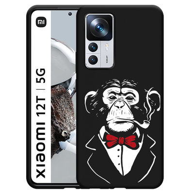 Cazy Hoesje Zwart geschikt voor Xiaomi 12T/12T Pro - Smoking Chimp