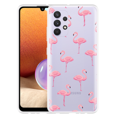 Cazy Hoesje geschikt voor Samsung Galaxy A32 4G - Flamingo