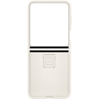 Hoesje geschikt voor Samsung Galaxy Z Flip5 - Samsung Silicone Cover met Ring - Cream