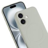 Soft Color TPU Hoesje geschikt voor iPhone 16 - met Magnetische Ring - geschikt voor Magsafe - Ivory