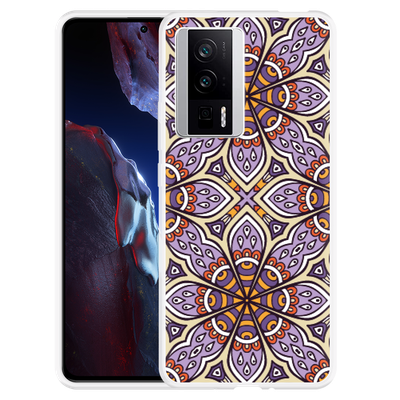 Cazy Hoesje geschikt voor Poco F5 Pro Paarse Mandala