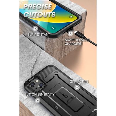 Supcase Unicorn Beetle Pro Hoesje geschikt voor iPhone 14 Plus - Met ingebouwde screen protector - Zwart