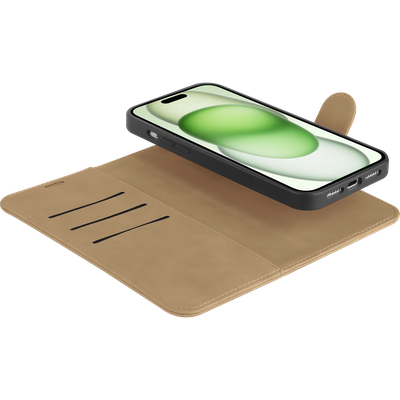 Cazy Uitneembaar Wallet Hoesje voor iPhone 14 - Magfit 2-in-1 Hoesje met Pasvakjes - Taupe