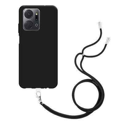 Just in Case Honor X7a - Soft TPU Case with Necklace Strap - Black