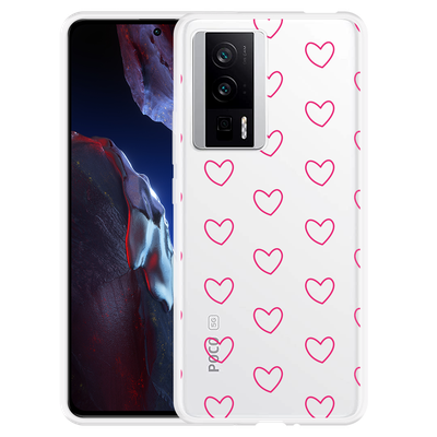 Cazy Hoesje geschikt voor Poco F5 Pro Kleine Hartjes