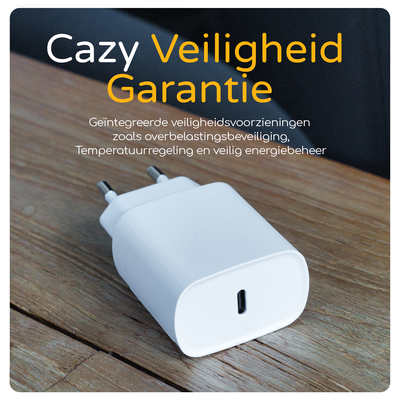Cazy Power Delivery USB-C Oplader 20W - Wit