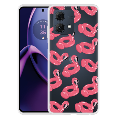 Cazy Hoesje geschikt voor Motorola Moto G84 5G Inflatable Flamingos