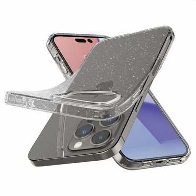 Hoesje geschikt voor Apple iPhone 14 Pro Max - Spigen Liquid Crystal Glitter - Transparant