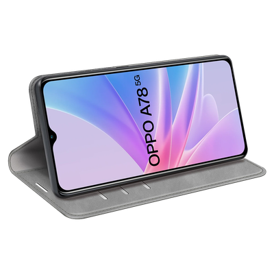 Cazy Wallet Magnetic Hoesje geschikt voor Oppo A78 5G - Grijs