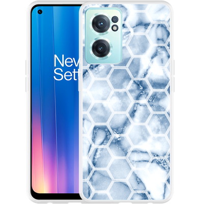 Cazy Hoesje geschikt voor OnePlus Nord CE2 - Blue Marble Hexagon