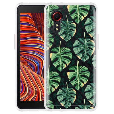 Cazy Hoesje geschikt voor Samsung Galaxy Xcover 5 - Palm Leaves Large