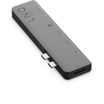 LINQ Connects 7-in-2 Pro USB-C Macbook Multiport TB Hub - Grijs