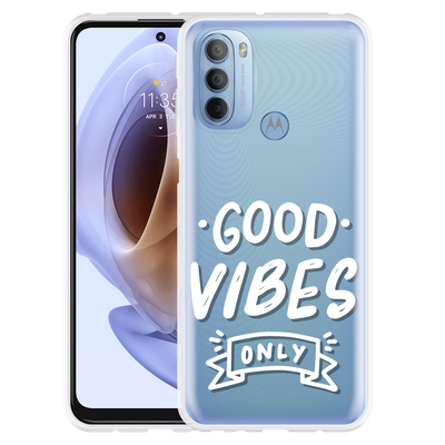 Cazy Hoesje geschikt voor Motorola Moto G41 - Good Vibes wit