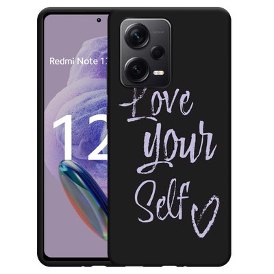 Cazy Hoesje Zwart geschikt voor Xiaomi Redmi Note 12 Pro+ 5G Love Yourself