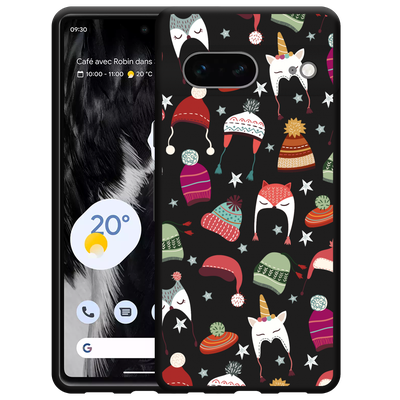 Cazy Hoesje Zwart geschikt voor Google Pixel 7 - Winter Hats