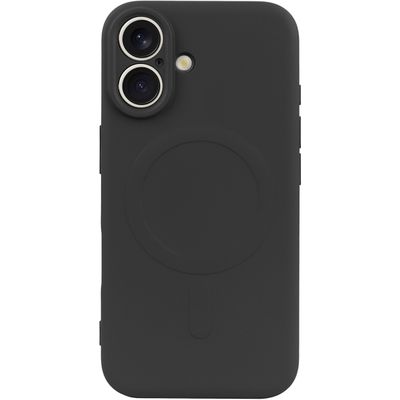 Cazy Soft Color TPU Hoesje geschikt voor iPhone 16 Plus - met Magnetische Ring - geschikt voor Magsafe - Zwart