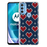 Cazy Hoesje geschikt voor Motorola Moto G71 - Gebreide Hartjes