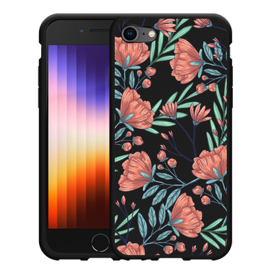 Cazy Hoesje Zwart geschikt voor iPhone 7/8 - Poppy Roses