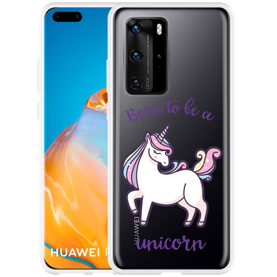 Cazy Hoesje geschikt voor Huawei P40 Pro - Born to be a Unicorn