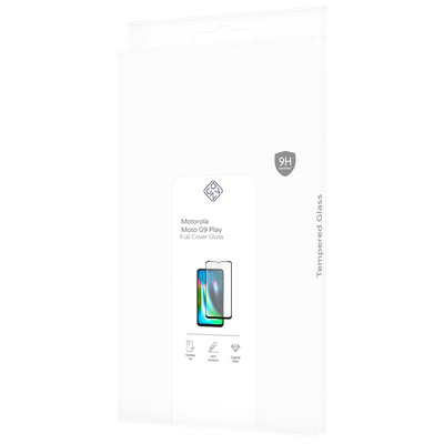 Cazy Full Cover Glass Screen Protector geschikt voor Motorola Moto G9 Play - Zwart
