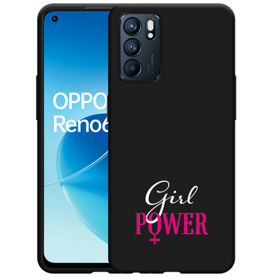 Cazy Hoesje Zwart geschikt voor Oppo Reno6 5G - Girl Power
