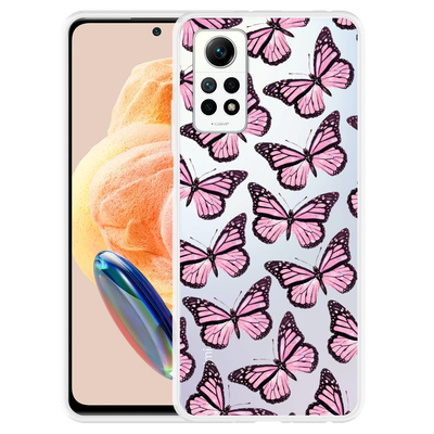 Cazy Hoesje geschikt voor Xiaomi Redmi Note 12 Pro 4G Roze Vlinders
