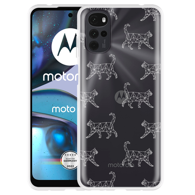 Cazy Hoesje geschikt voor Motorola Moto G22 - Geometric Cats