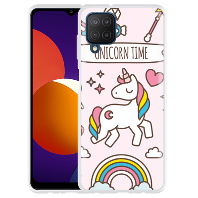 Cazy Hoesje geschikt voor Samsung Galaxy M12 - Unicorn Time