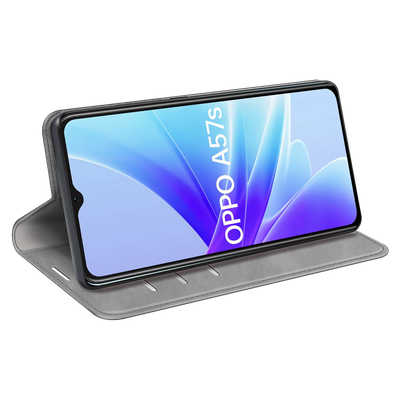 Cazy Wallet Magnetic Hoesje geschikt voor Oppo A57s - Grijs