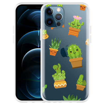 Cazy Hoesje geschikt voor iPhone 12 Pro - Happy Cactus