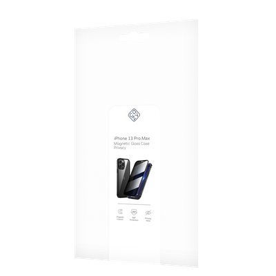 Cazy Magnetic Glass Privacy Hoesje geschikt voor iPhone 13 Pro Max - Zwart