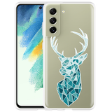 Hoesje geschikt voor Samsung Galaxy S21 FE - Art Deco Deer
