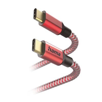 Hama Reflective USB-C naar USB-C Kabel - 150cm - Rood