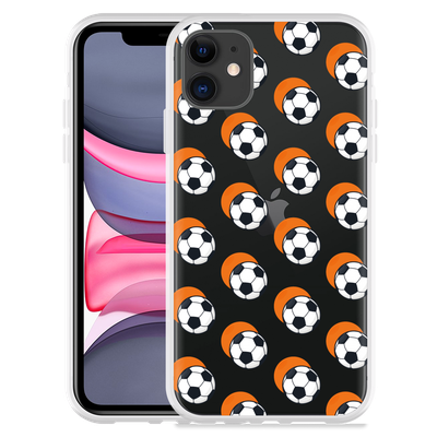 Cazy Hoesje geschikt voor iPhone 11 - Soccer Ball Orange