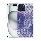 Hoesje geschikt voor iPhone 15 Paars Hexagon Marmer