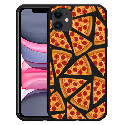Cazy Hoesje Zwart geschikt voor iPhone 11 Pizza Party