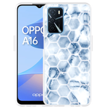 Hoesje geschikt voor Oppo A16/A16s - Blue Marble Hexagon