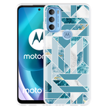 Hoesje geschikt voor Motorola Moto G71 - Blauw Marmer Patroon