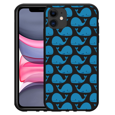 Cazy Hoesje Zwart geschikt voor iPhone 11 Whales