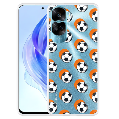 Cazy Hoesje geschikt voor Honor 90 Lite Soccer Ball Orange